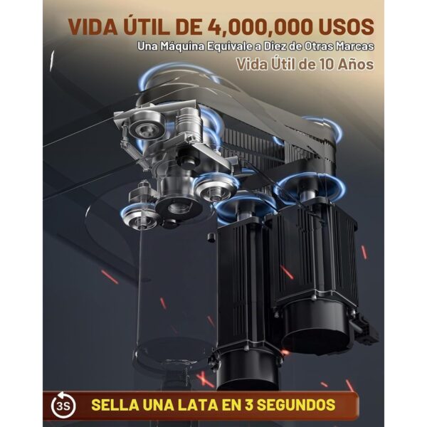 Selladora de latas automático comercial altura ajustable, se adapta a latas de 330/500/22.0 fl oz, color blanco - OpenBox — foto 3